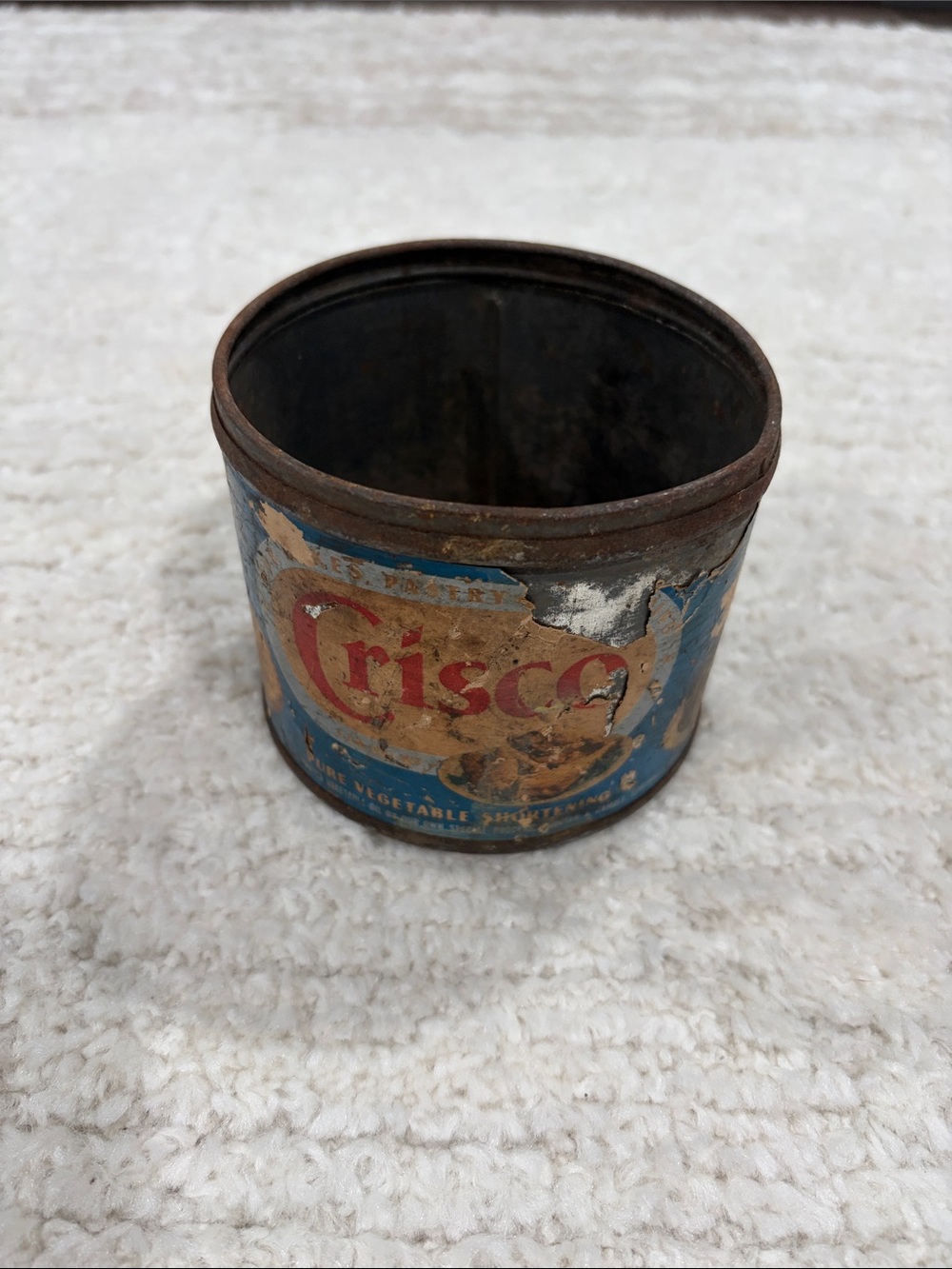 Cisco Blue and Red Crisco Decorative Tin